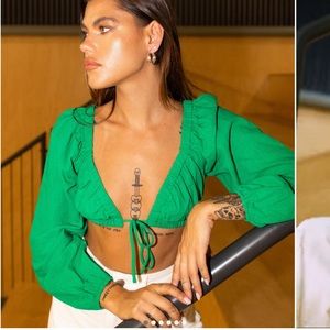 Ava & Ever Indigo Top in bright green